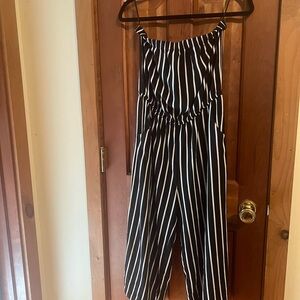 Ambiance Monochrome Striped Jumpsuit